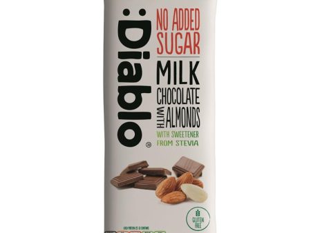 Diablo Sugar Free Milk Chocolates with Almonds with Stevia 75g Fashion