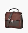 Envy Hold - Dark brown suede push-lock messenger bag Online Sale