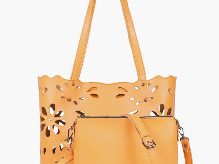 Envy Hold - Mustard two-piece floral tote For Cheap