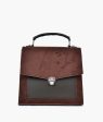 Envy Hold - Dark brown suede push-lock messenger bag Online Sale