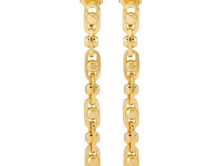 Michael Kors 14K Gold Sterling Silver Astor Link Drop Earrings MKC171000710 Fashion