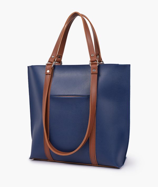 Envy Hold - Blue and brown double-handle tote bag Sale