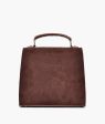 Envy Hold - Dark brown suede push-lock messenger bag Online Sale