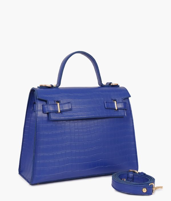 Envy Hold - Blue top-handle crocodile mini bag Online now