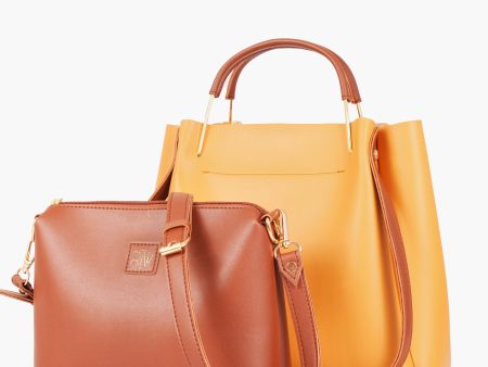 Envy Hold - Mustard metal handle tote bag For Cheap