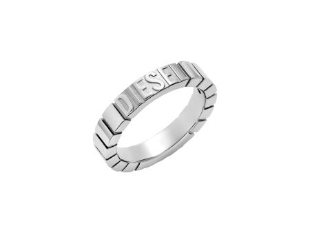 Diesel Diesel Font Silver Tone Ring DX1591040 For Sale