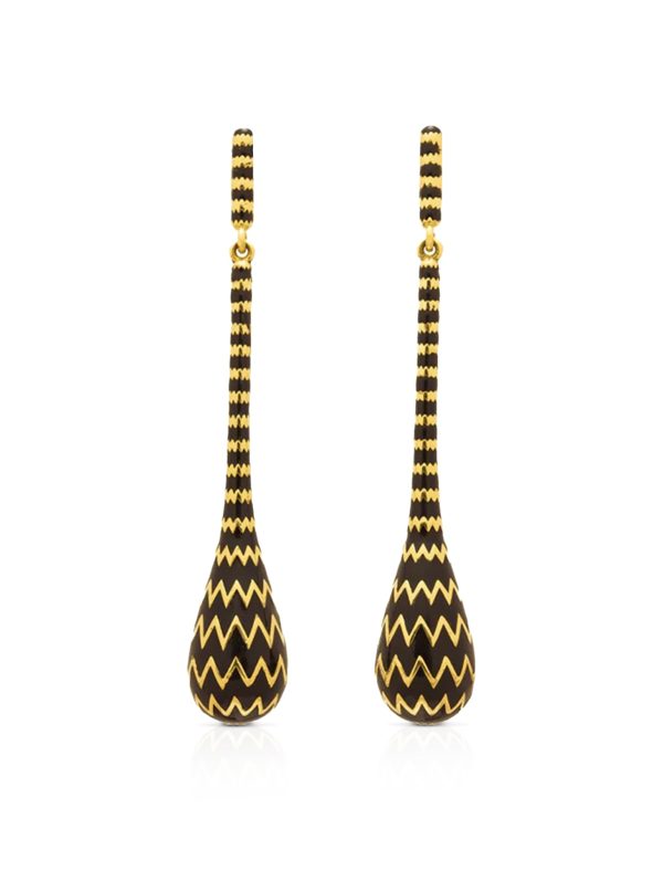 Baoli Flow Drop, 18K Yellow Gold Ear Pendants Fashion