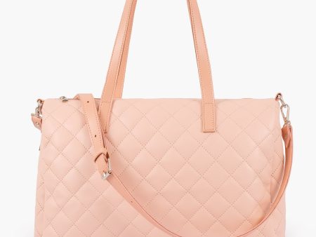 Envy Hold - Baby pink quilted carryall tote bag Hot on Sale