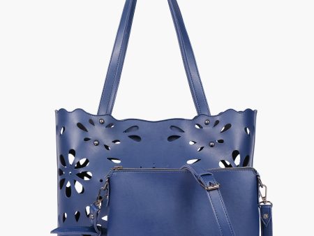 Envy Hold - Blue two-piece floral tote Online