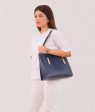 Envy Hold - Blue zipper shoulder bag with long handle Online now