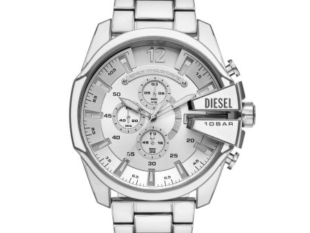 Diesel Mega Chief Chronograph White and Stainless Steel Watch DZ4660 Discount