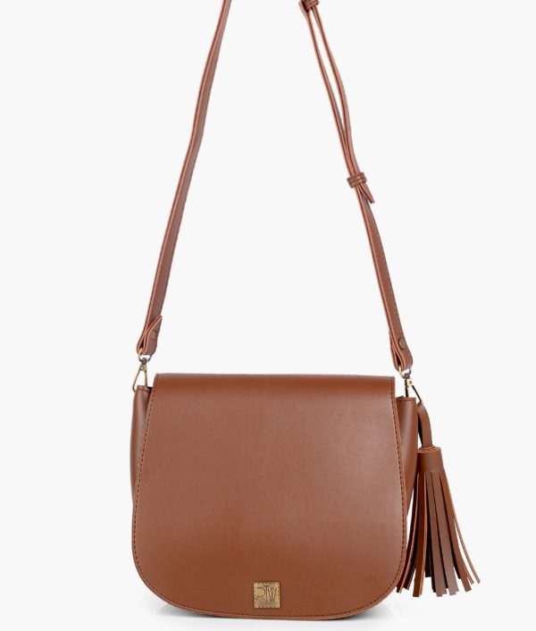 Envy Hold - Brown foldover saddle bag on Sale