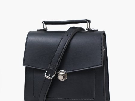 Envy Hold - Black push-lock messenger bag Online Sale