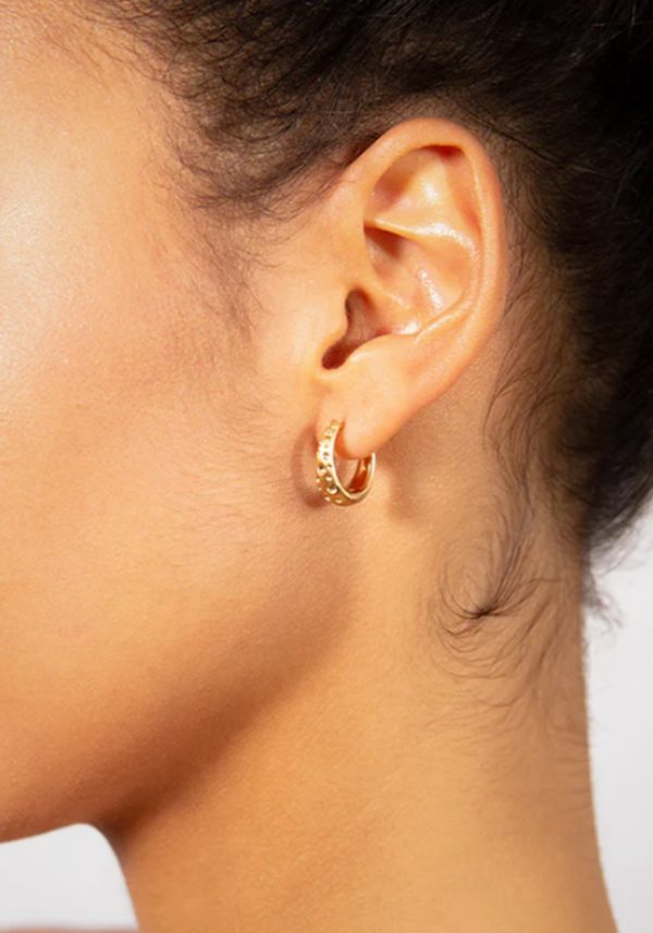 Jodha Bai Spirit Scattered, 18K Yellow Gold Hoops, Petit Online