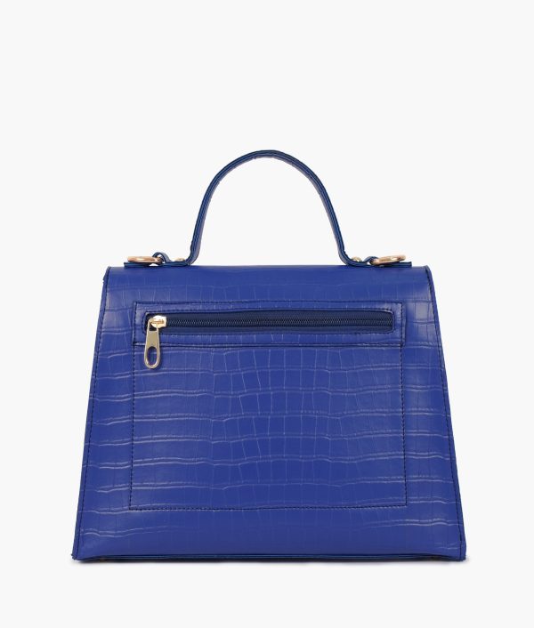 Envy Hold - Blue top-handle crocodile mini bag Online now