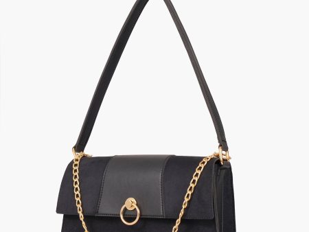 Envy Hold - Black suede buckle envelope bag For Sale