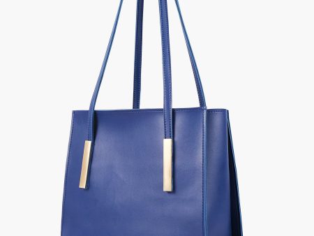 Envy Hold - Blue zipper shoulder bag with long handle Online now