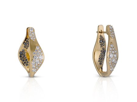 Aerial Dyrne, 18K Yellow Gold + Black Diamond Earrings Online Hot Sale