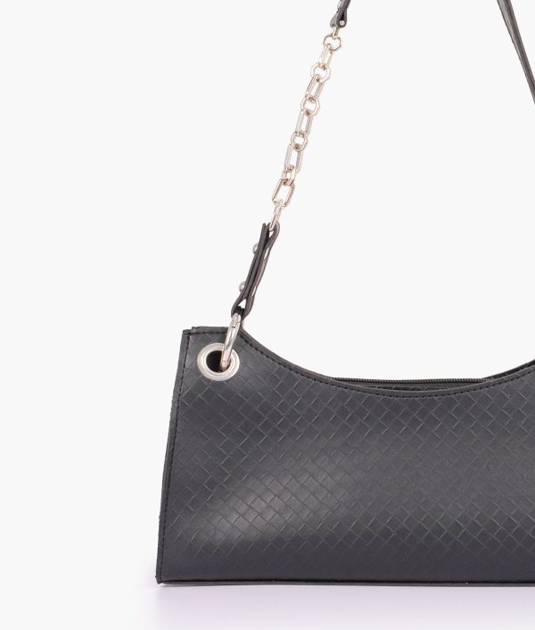 Envy Hold - Black weaved elongated chain handle purse Online now