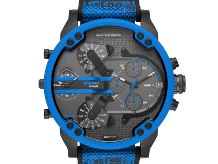 Diesel Mr. Daddy 2.0 Chronograph Blue Nylon and Silicone Watch DZ7434 For Cheap