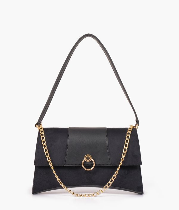 Envy Hold - Black suede buckle envelope bag For Sale