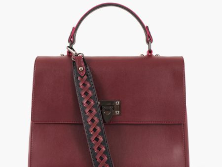 Envy Hold - Burgundy flap-over top-handle bag Sale