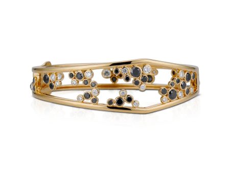 Aerial Bubble, 18K Yellow Gold + Black Diamond Bangle Online