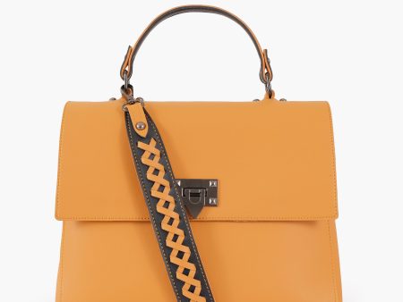 Envy Hold - Mustard flap-over top-handle bag Online Hot Sale