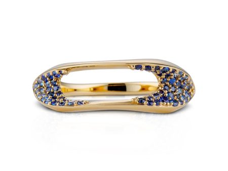 Aerial Concordia, 18K Yellow Gold + Blue Sapphire Ring Sale