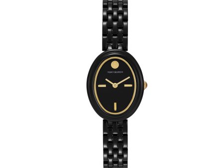 Tory Burch The Oval Black Analogue Watch TBW6035 Hot on Sale