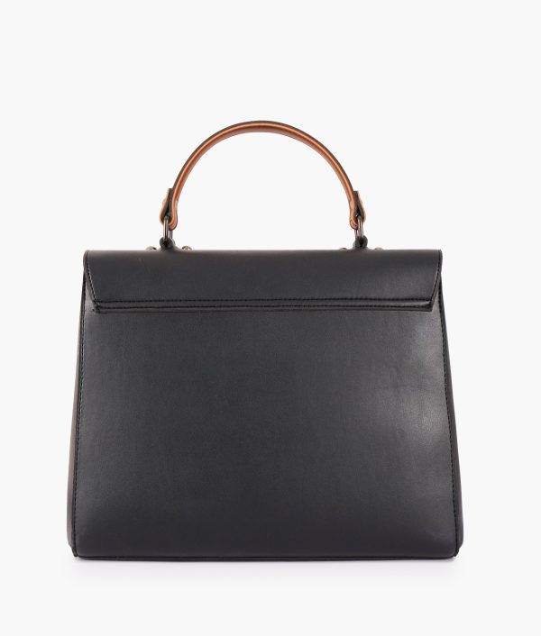 Envy Hold - Black flap-over top-handle bag Hot on Sale