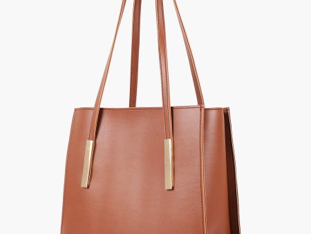 Envy Hold - Brown zipper shoulder bag with long handle For Discount