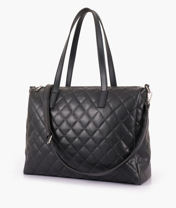 Envy Hold - Black quilted carryall tote bag For Cheap