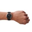 Emporio Armani Men s Three-Hand Black Leather Watch AR11013 Online now