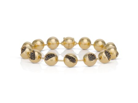 Solar, 18K Yellow Gold + Black Sapphire Bracelet For Cheap