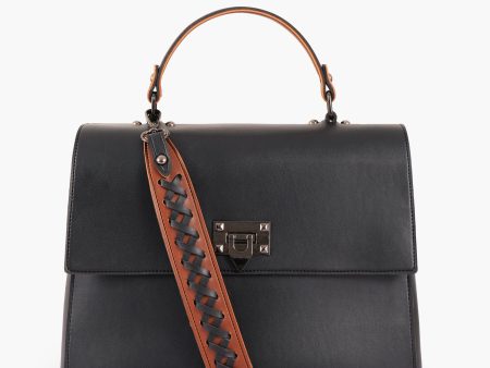 Envy Hold - Black flap-over top-handle bag Hot on Sale