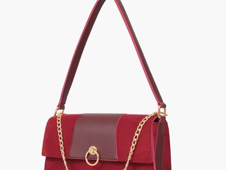 Envy Hold - Burgundy suede buckle envelope bag Online