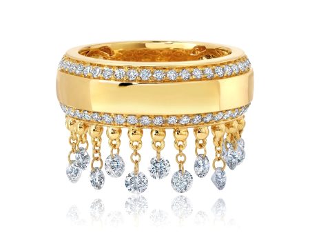 Floating Cigar, 18K Yellow Gold + Diamond Band Online