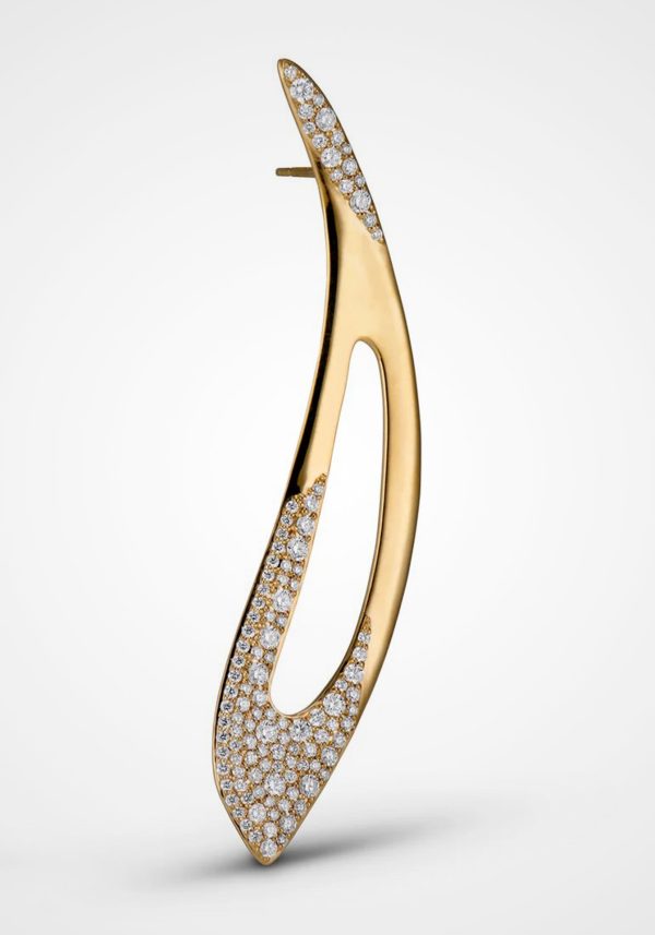 Pave Raquel, 18K Yellow Gold + Champagne Diamond Earrings For Cheap