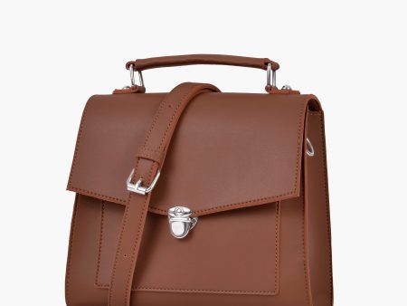 Envy Hold - Brown push-lock messenger bag Online now