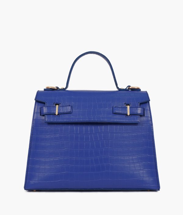 Envy Hold - Blue top-handle crocodile mini bag Online now