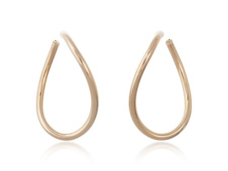 Curved Oval Hoop, 18K Yellow Gold Earrings Hot on Sale