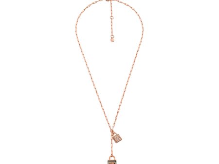 Michael Kors Premium Rose Gold Tone Necklace MKC1741TN791 Sale