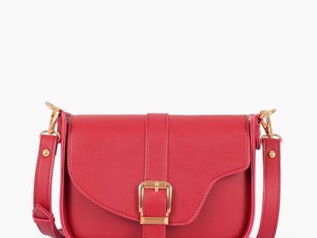 Envy Hold - Maroon saddle buckle bag Hot on Sale