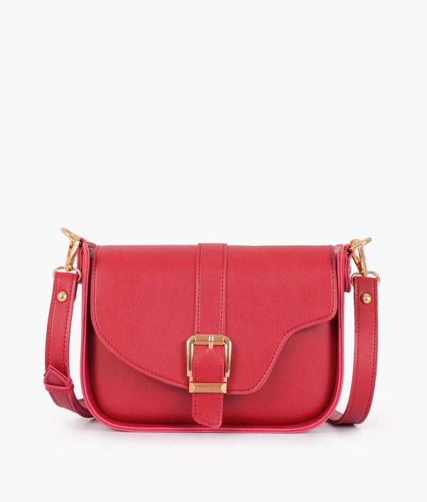 Envy Hold - Maroon saddle buckle bag Hot on Sale