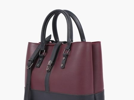 Envy Hold - Burgundy and black multi-compartment shoulder bag Fashion