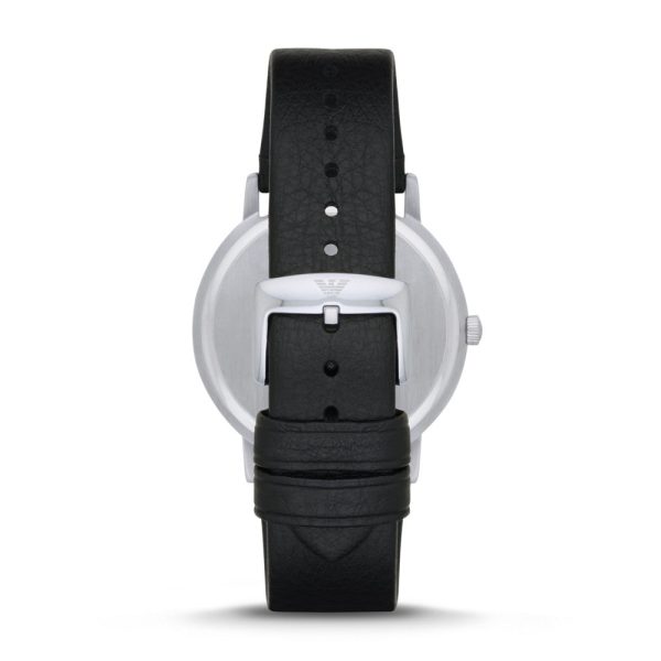 Emporio Armani Men s Three-Hand Black Leather Watch AR11013 Online now