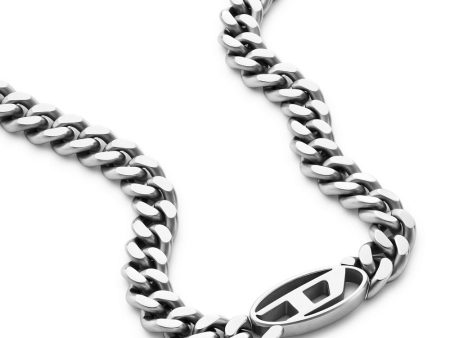 Diesel Oval D Logo Stainless Steel Choker Necklace DX1433040 Hot on Sale