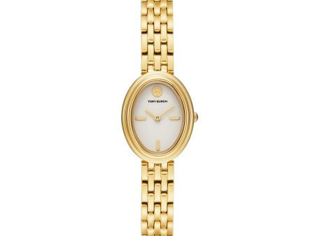 Tory Burch The Oval Gold Tone Analogue Watch TBW6032 Fashion