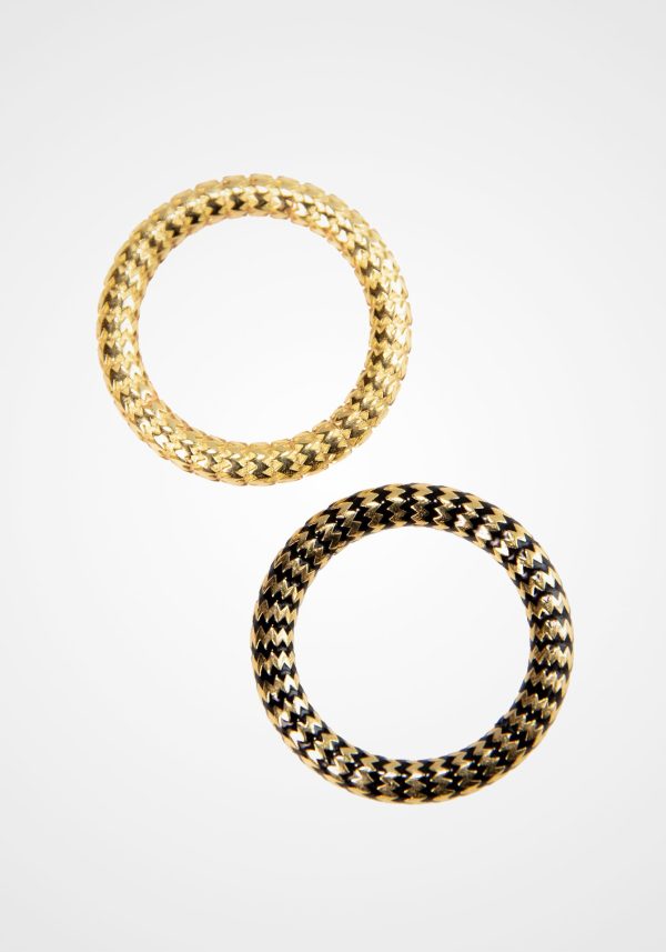 Baoli Flow Black Chevron, 18K Yellow Gold Ring Online